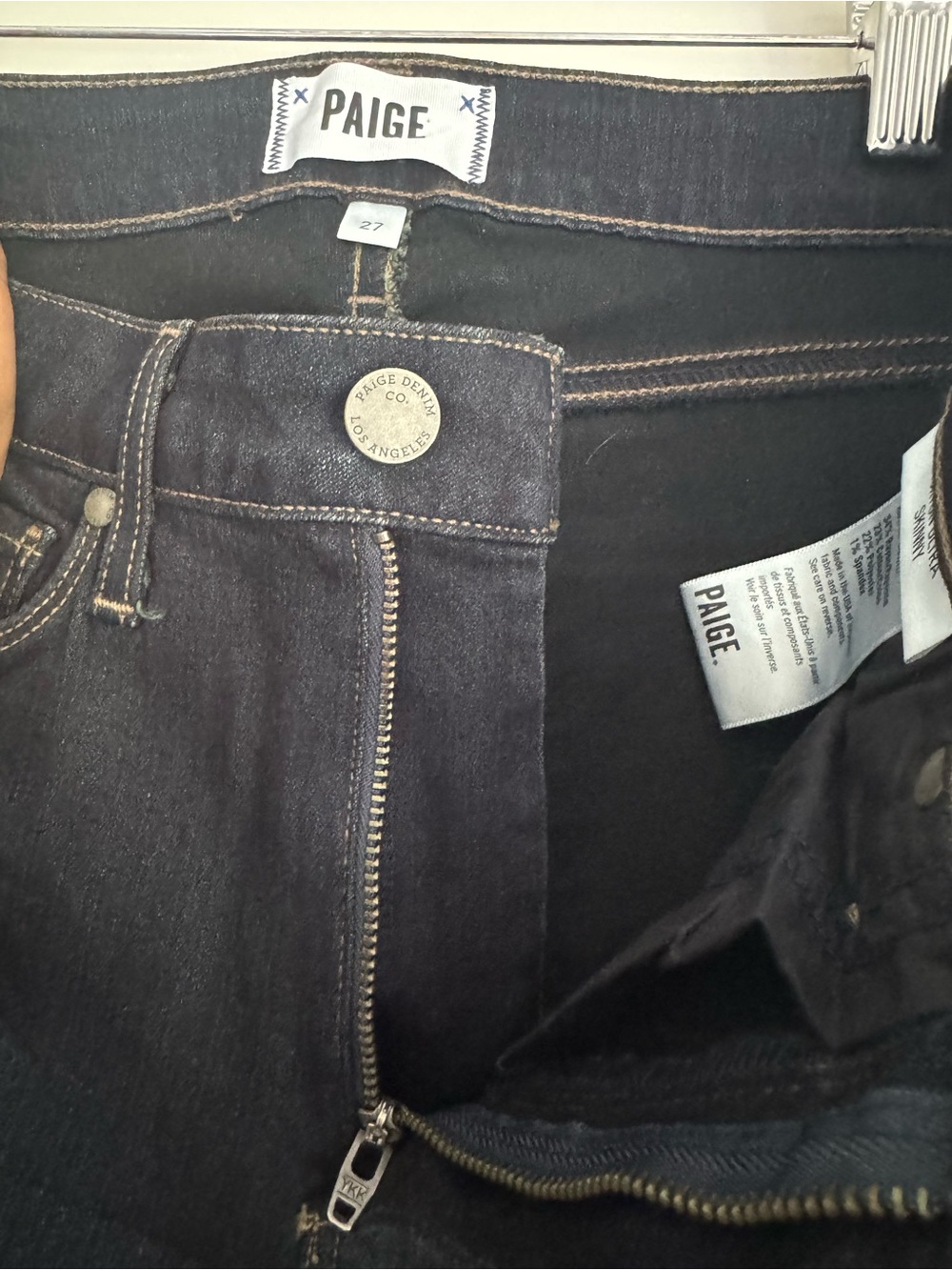PAIGE Hoxton Ultra Skinny High Rise Dark Wash Jeans Size 27 Classic Denim - Picture 10 of 11